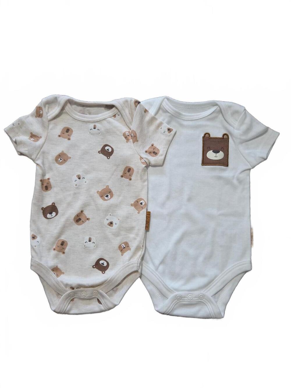 Lila & Jack Baby Bodysuits 3-6 Months Set of 2 Bear Print